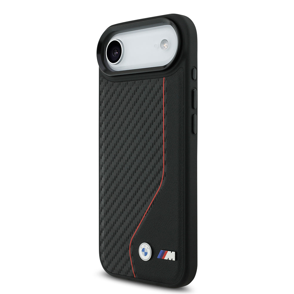 BMW iPhone 17 Air Orjinal Lisanslı M-safe Şarj Özellikli Metal BMW ve M Logolu PU Karbon Tasarımlı Kılıf
