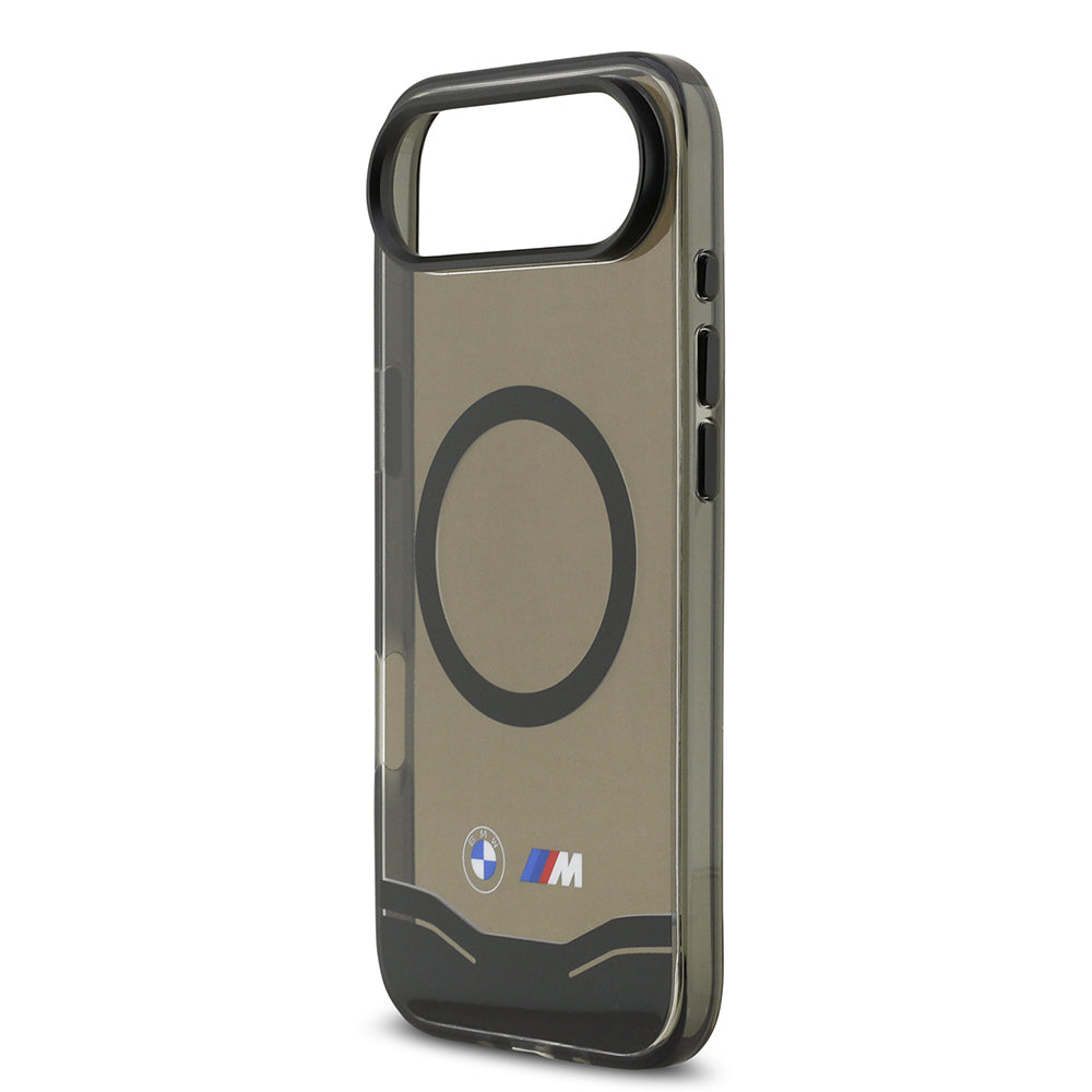 BMW iPhone 17 Air Orjinal Lisanslı M-safe Şarj Özellikli Metal Buton Tasarımlı Tranparan M Dizayn Kılıf