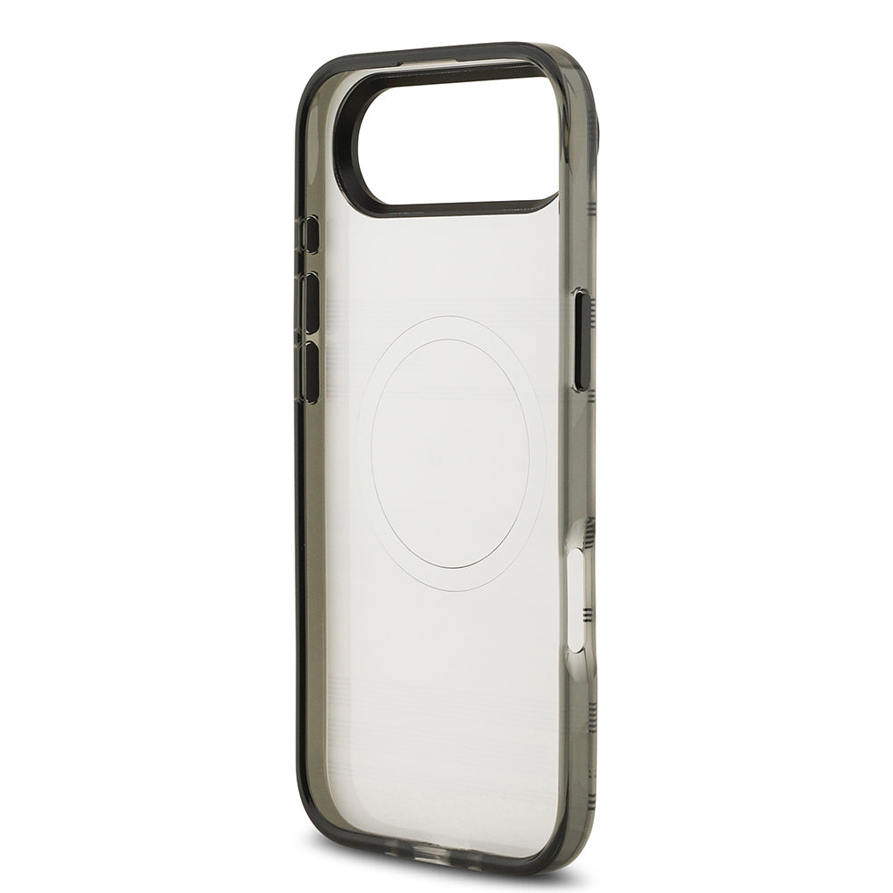 BMW iPhone 17 Air Orjinal Lisanslı M-safe Şarj Özellikli Metal Kamera Butonlu Yatay Şeritli M Dizayn Kılıf