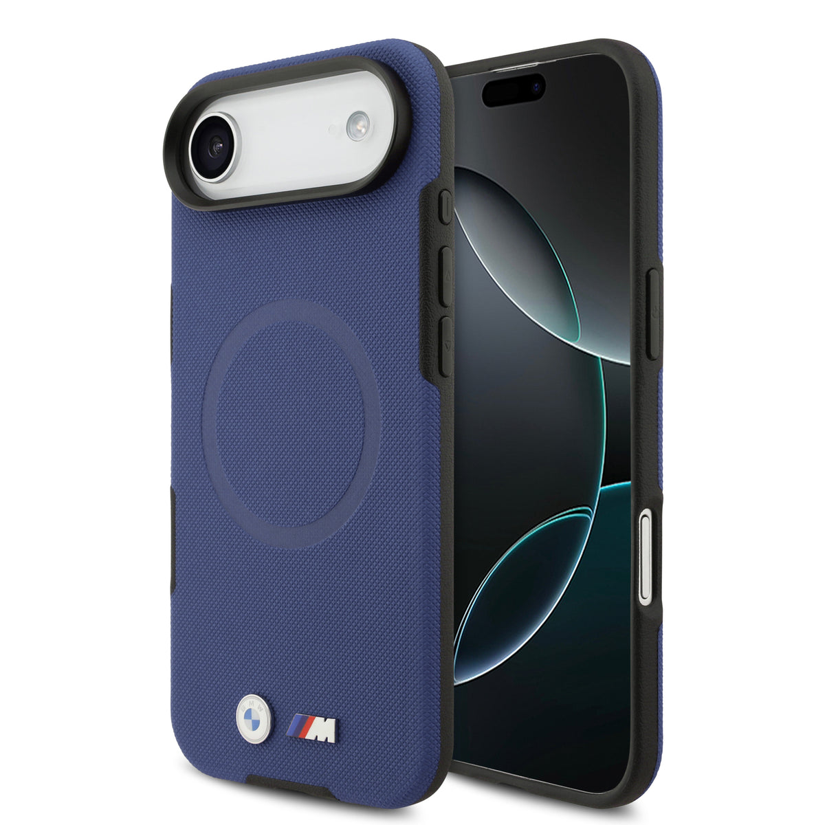 BMW iPhone 17 Air Orjinal Lisanslı M-safe Şarj Özellikli Metal Logolu Delikli M Dizayn Deri Kılıf