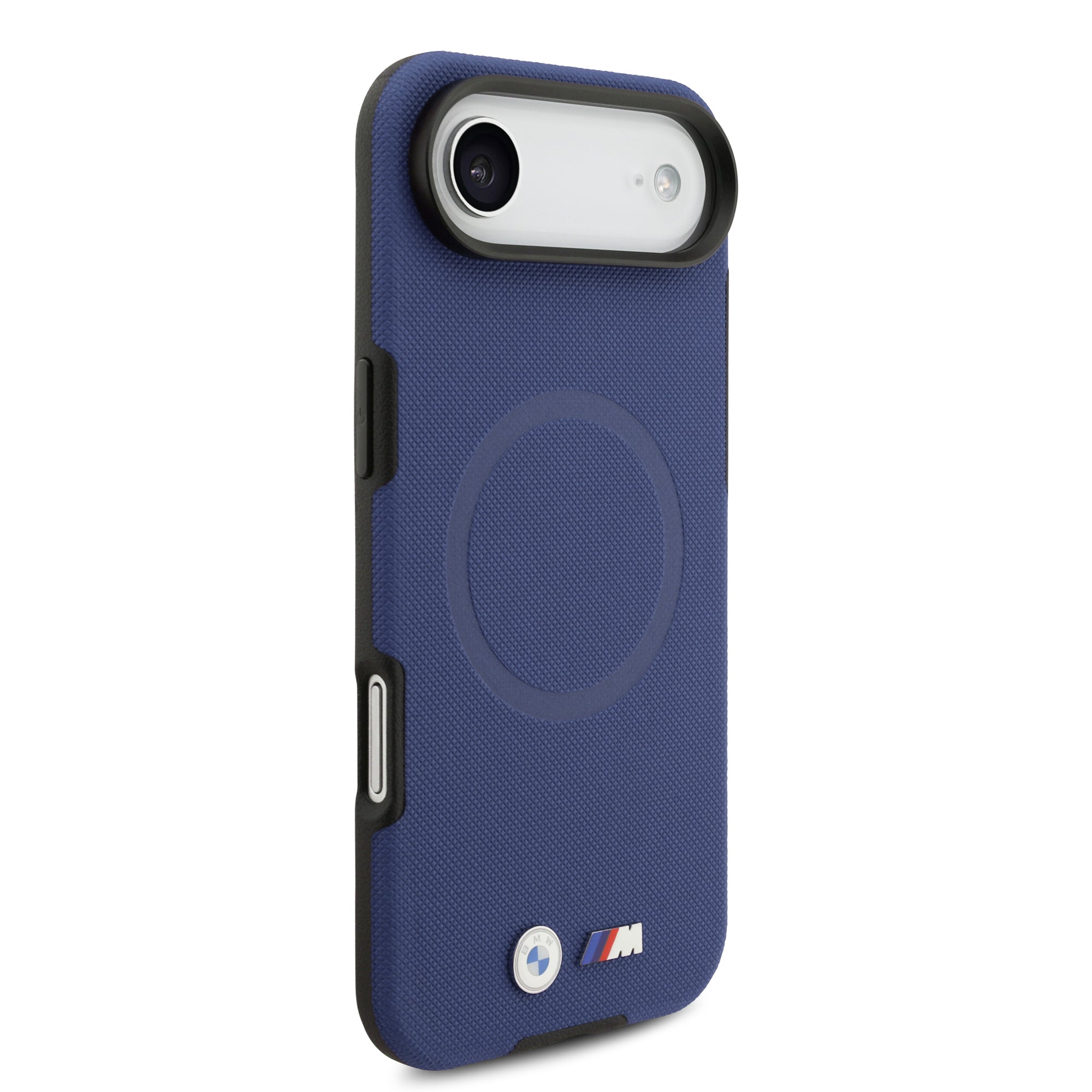 BMW iPhone 17 Air Orjinal Lisanslı M-safe Şarj Özellikli Metal Logolu Delikli M Dizayn Deri Kılıf