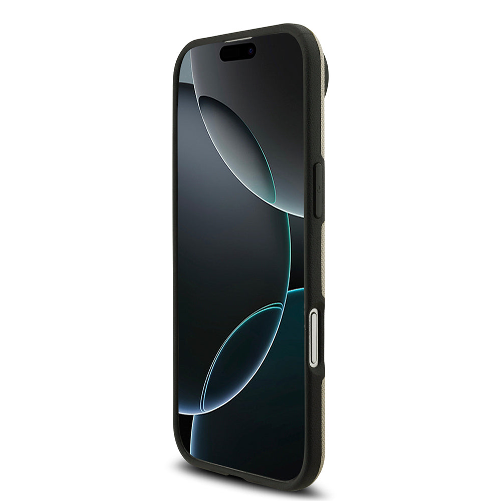 BMW iPhone 17 Air Orjinal Lisanslı M-safe Şarj Özellikli Metal Logolu Delikli M Dizayn Deri Kılıf