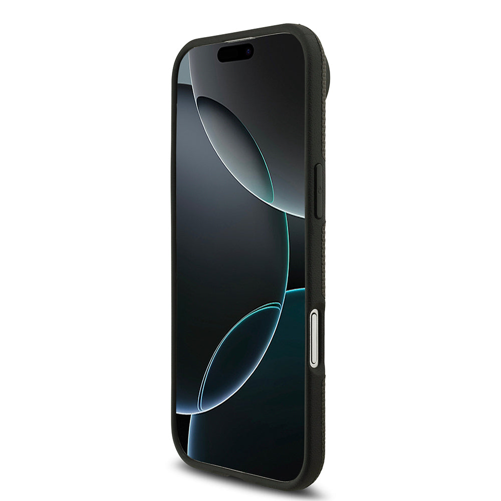 BMW iPhone 17 Air Orjinal Lisanslı M-safe Şarj Özellikli Metal Logolu Delikli M Dizayn Deri Kılıf