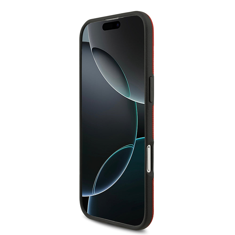 BMW iPhone 17 Air Orjinal Lisanslı M-safe Şarj Özellikli Metal Logolu Delikli M Dizayn Deri Kılıf