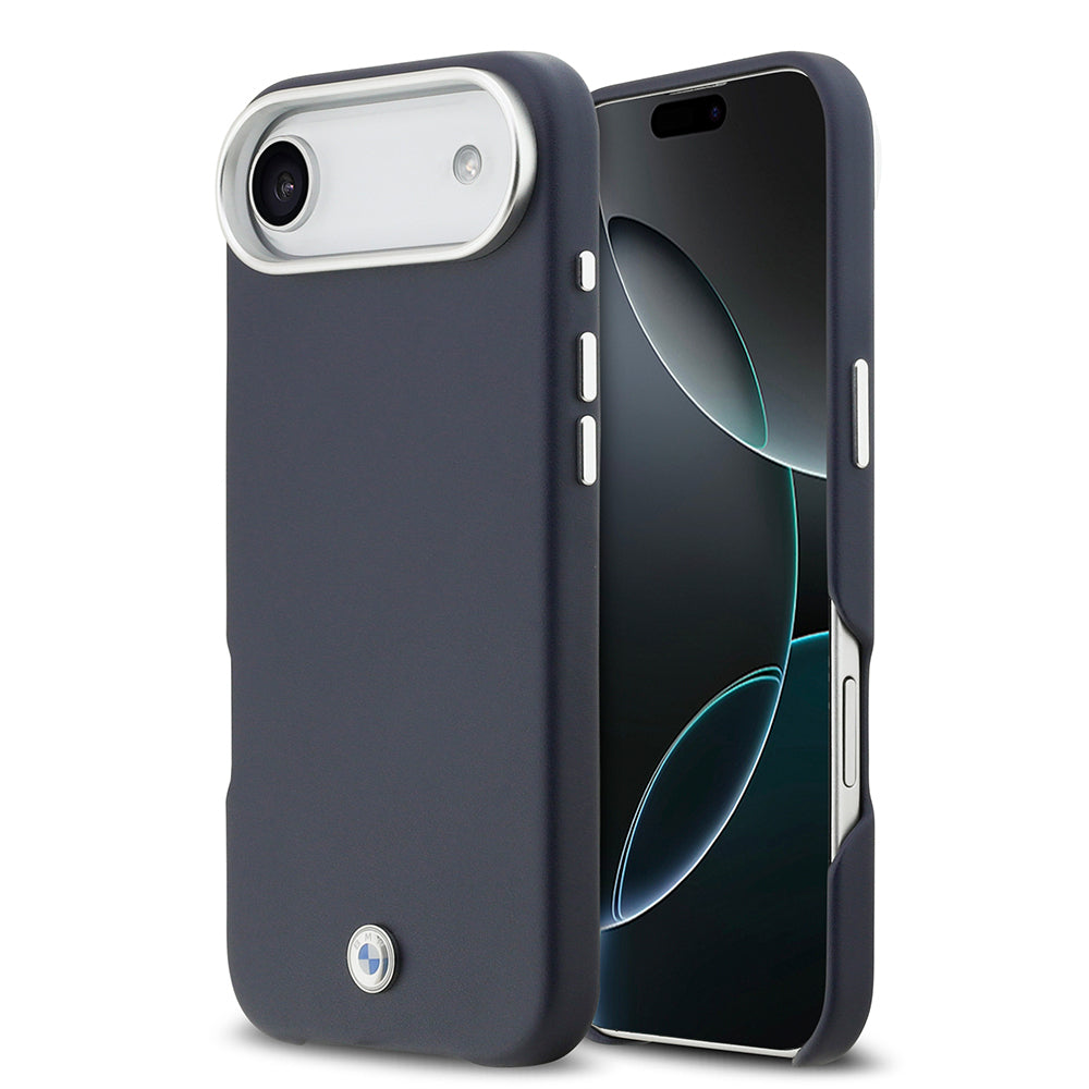 BMW iPhone 17 Air Orjinal Lisanslı M-safe Şarj Özellikli Metal Logolu Tam Kaplama Deri Kılıf