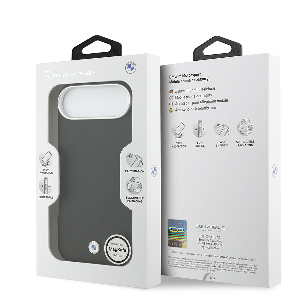 BMW iPhone 17 Air Orjinal Lisanslı M-safe Şarj Özellikli Metal Logolu Tam Kaplama Deri Kılıf