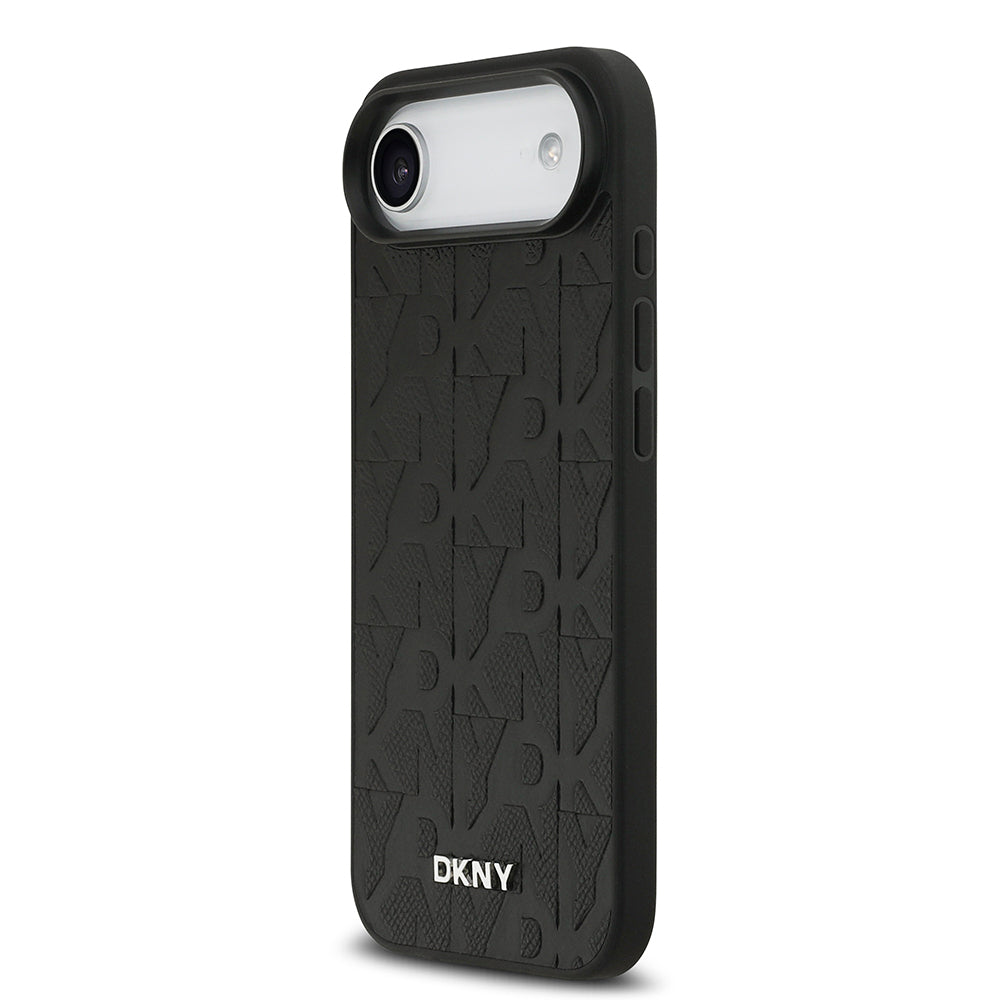 DKNY iPhone 17 Air Orjinal Lisanslı M-safe Şarj Özellikli 3D Yazılı Grid Pattern Telefon Kılıfı