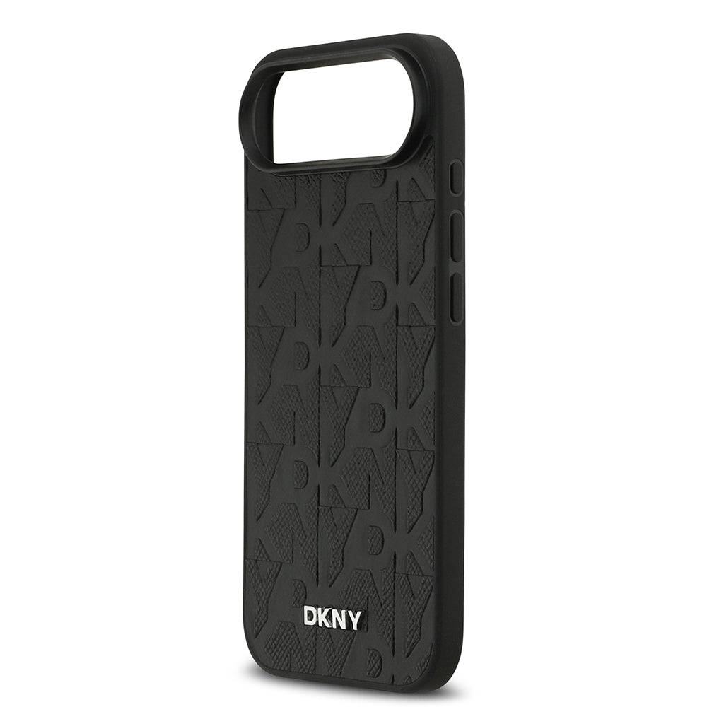 DKNY iPhone 17 Air Orjinal Lisanslı M-safe Şarj Özellikli 3D Yazılı Grid Pattern Telefon Kılıfı