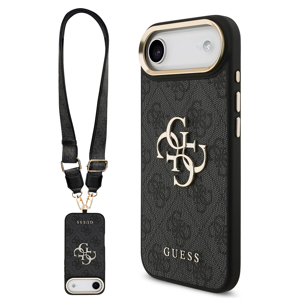 Guess iPhone 17 Air Orjinal Lisanslı 4G Büyük Metal Logolu Kalın Askılı Kılıf