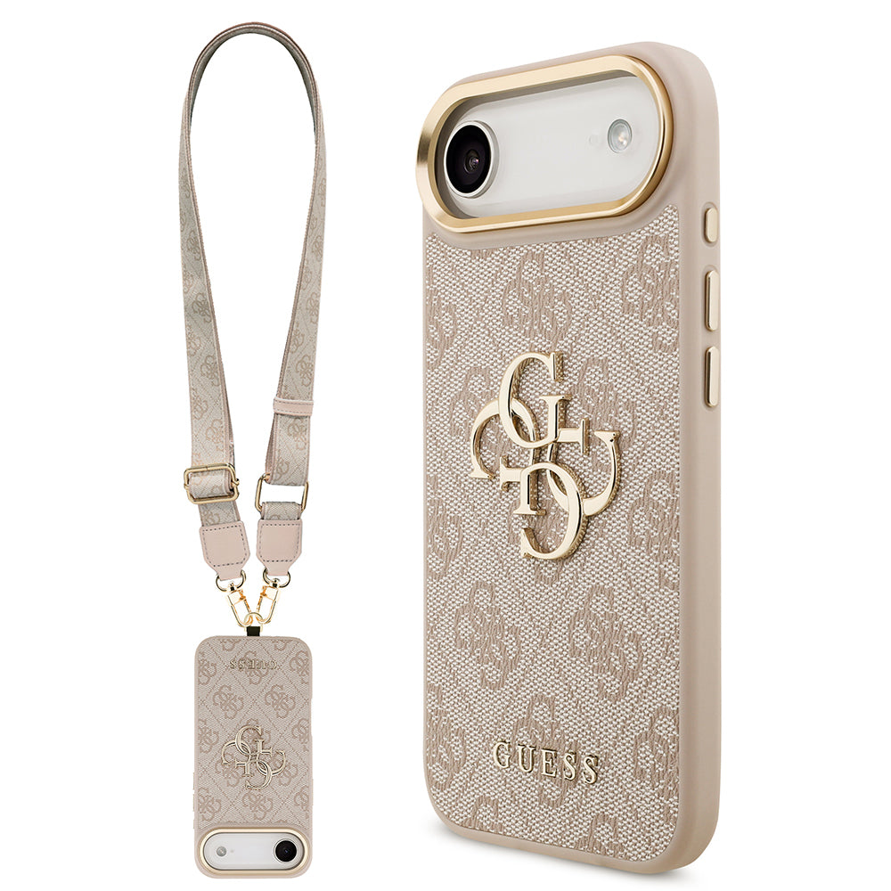 Guess iPhone 17 Air Orjinal Lisanslı 4G Büyük Metal Logolu Kalın Askılı Kılıf
