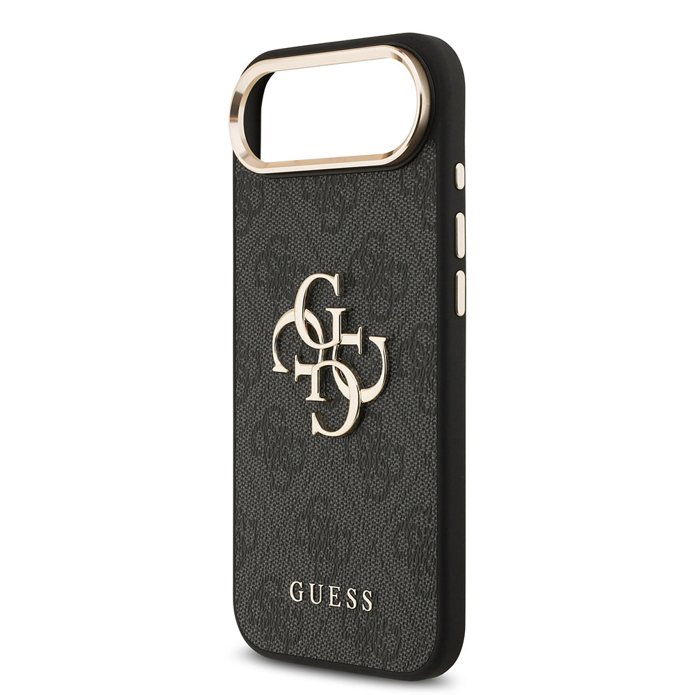 Guess iPhone 17 Air Orjinal Lisanslı Gold Metal Kamera Çerçeveli 4G Desenli Metal Büyük 4G ve Yazı Logolu Kılıf
