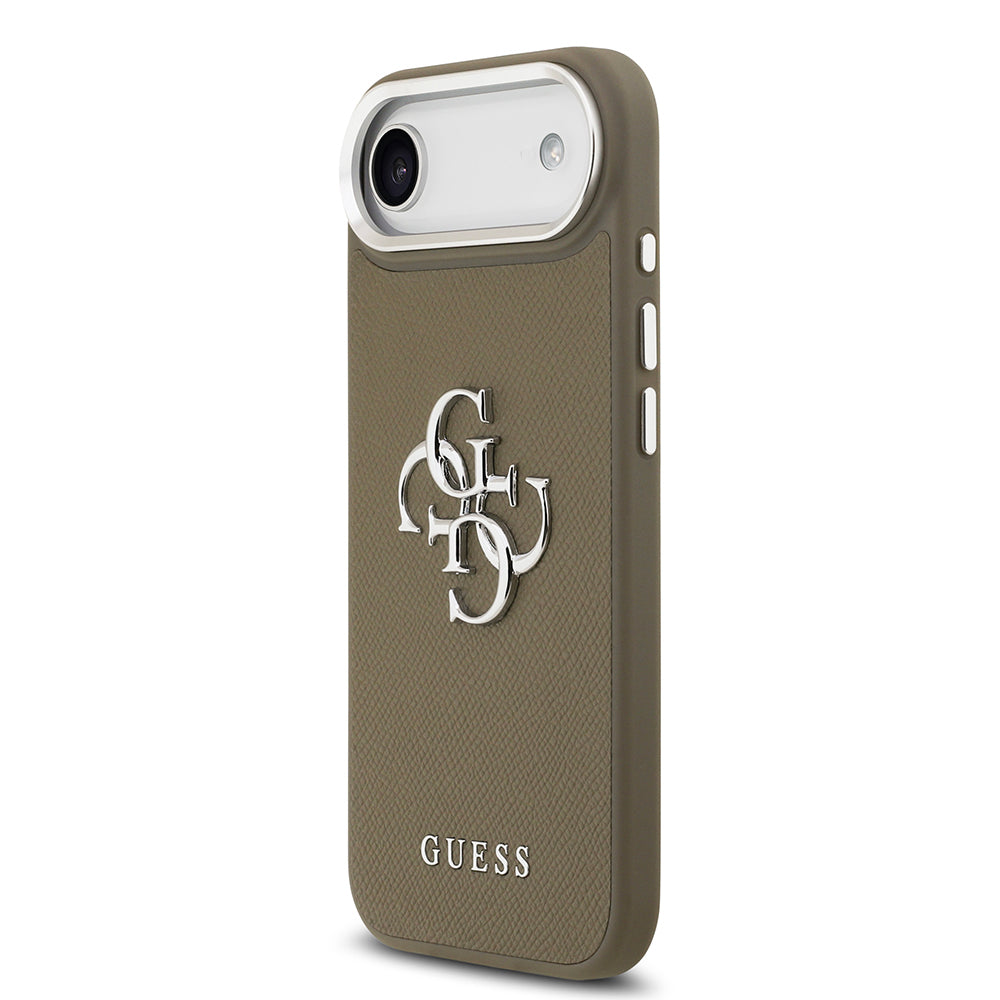Guess iPhone 17 Air Orjinal Lisanslı Grained 4G Metal Büyük Logolu Kılıf