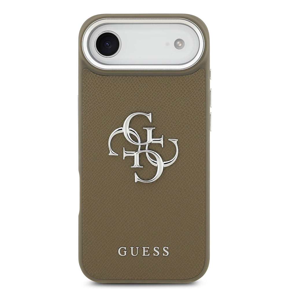 Guess iPhone 17 Air Orjinal Lisanslı Grained 4G Metal Büyük Logolu Kılıf