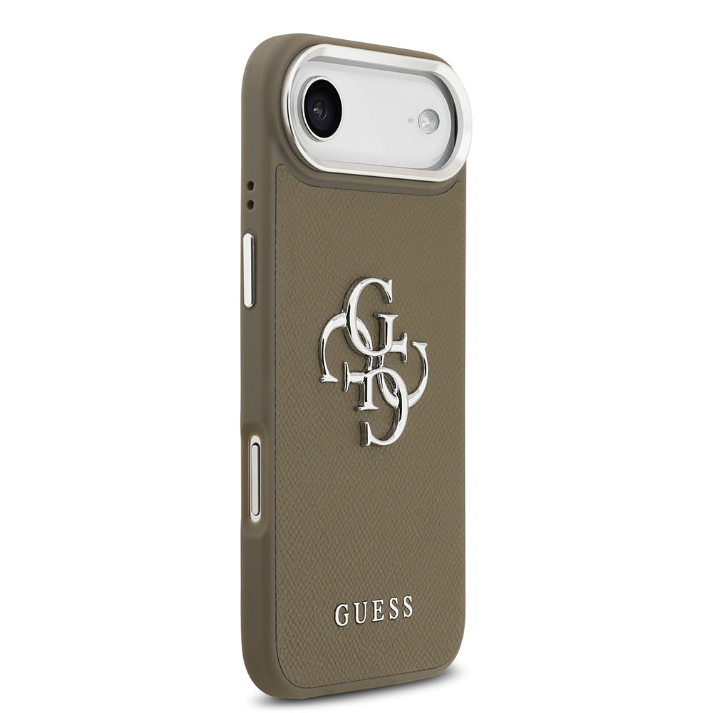 Guess iPhone 17 Air Orjinal Lisanslı Grained 4G Metal Büyük Logolu Kılıf