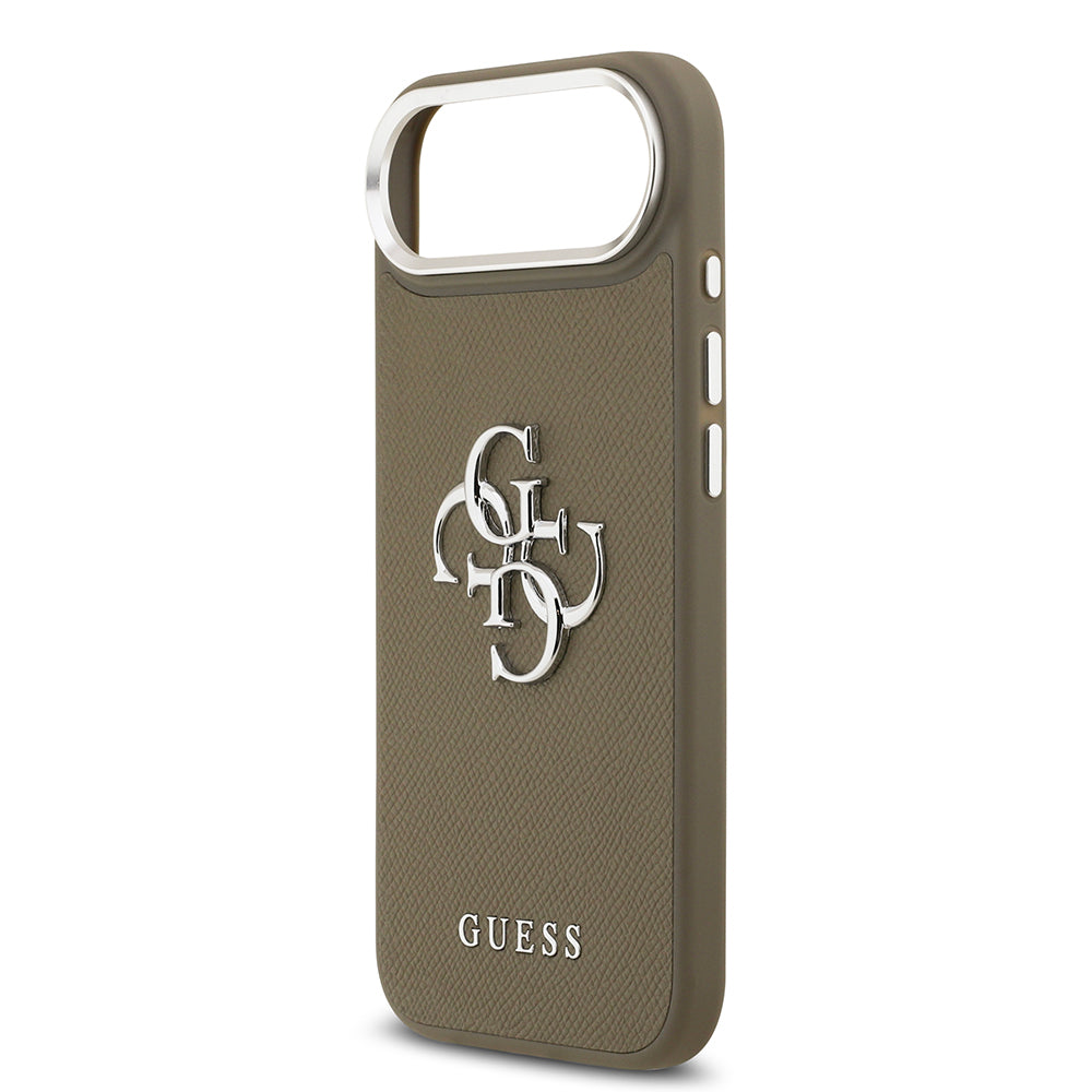 Guess iPhone 17 Air Orjinal Lisanslı Grained 4G Metal Büyük Logolu Kılıf