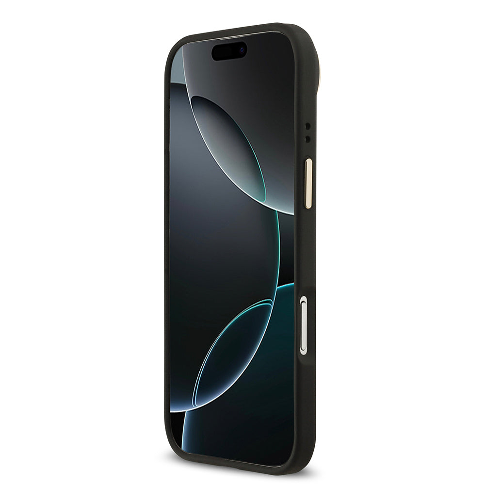 Guess iPhone 17 Air Orjinal Lisanslı M-safe Şarj Özellikli 4G Desenli PU Metal Plaka Klasik Logolu Kılıf