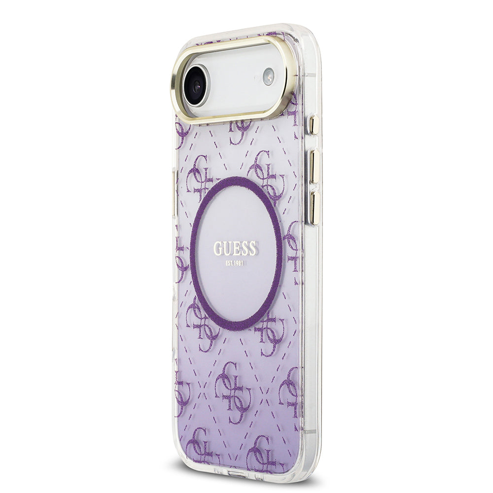 Guess iPhone 17 Air Orjinal Lisanslı M-safe Şarj Özellikli 4G Desenli Simli Silikon Kılıf