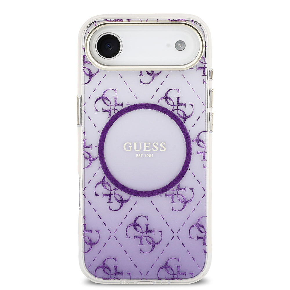 Guess iPhone 17 Air Orjinal Lisanslı M-safe Şarj Özellikli 4G Desenli Simli Silikon Kılıf
