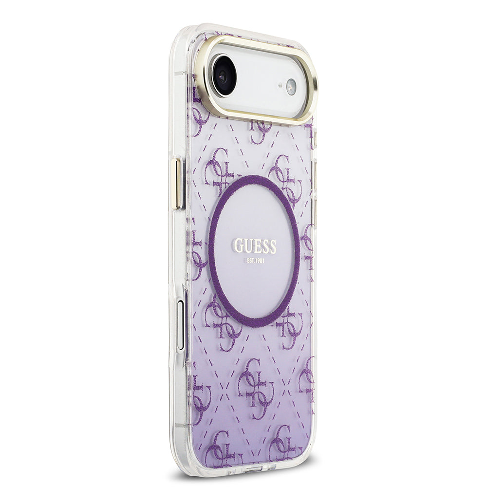 Guess iPhone 17 Air Orjinal Lisanslı M-safe Şarj Özellikli 4G Desenli Simli Silikon Kılıf