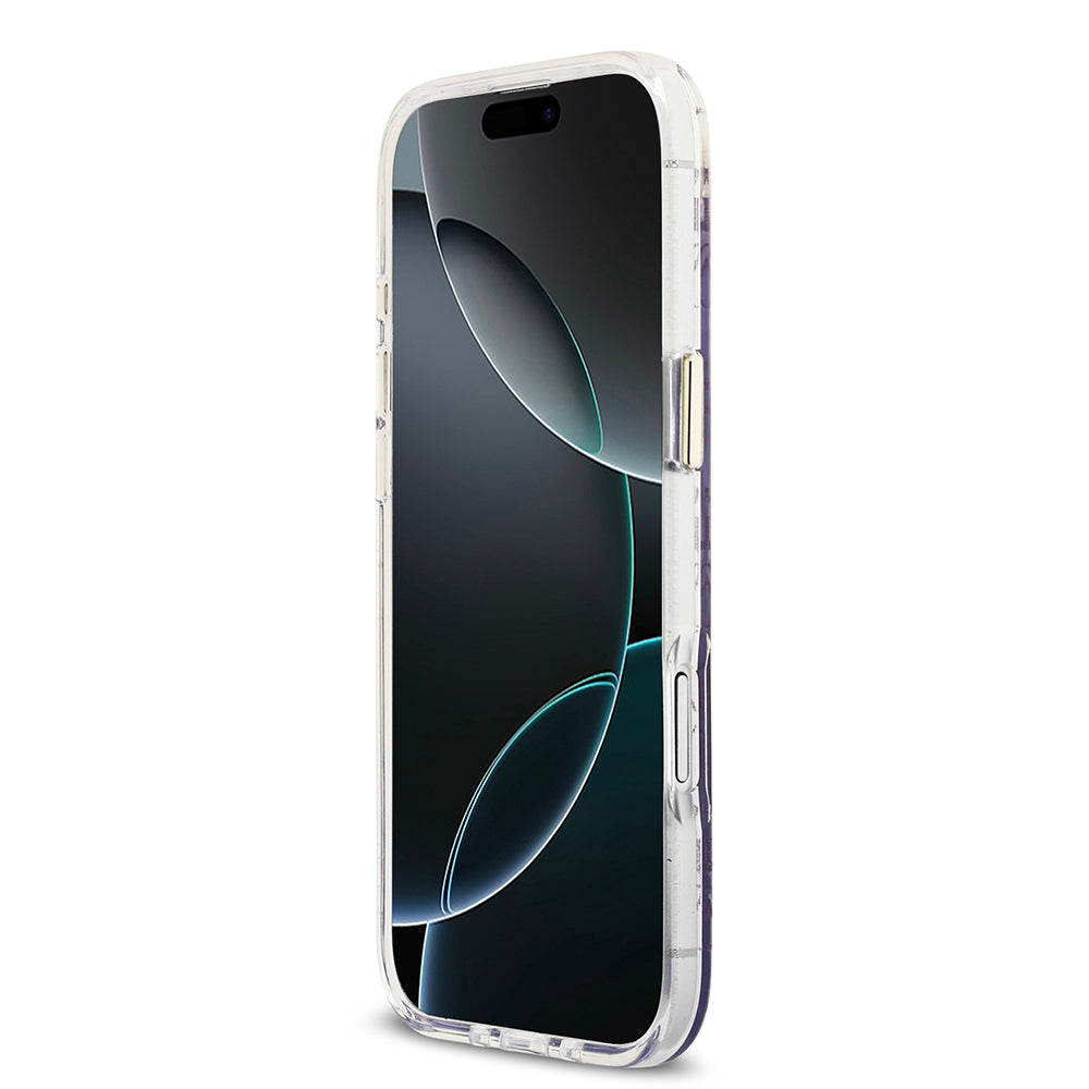 Guess iPhone 17 Air Orjinal Lisanslı M-safe Şarj Özellikli 4G Desenli Simli Silikon Kılıf