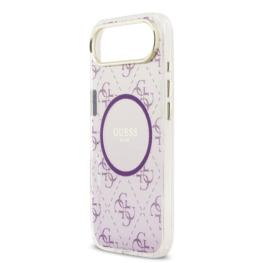 Guess iPhone 17 Air Orjinal Lisanslı M-safe Şarj Özellikli 4G Desenli Simli Silikon Kılıf