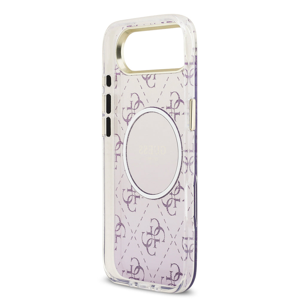 Guess iPhone 17 Air Orjinal Lisanslı M-safe Şarj Özellikli 4G Desenli Simli Silikon Kılıf