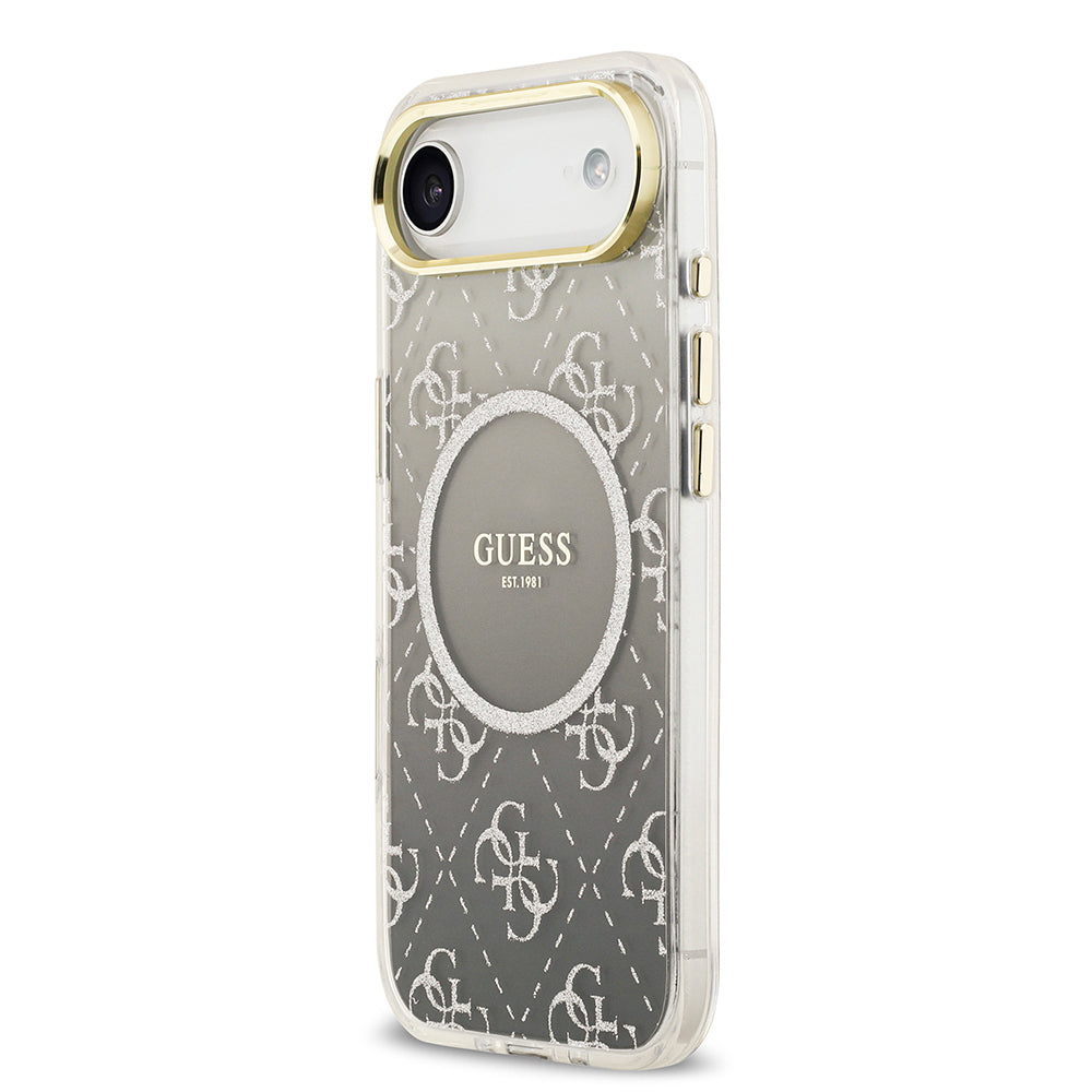 Guess iPhone 17 Air Orjinal Lisanslı M-safe Şarj Özellikli 4G Desenli Simli Silikon Kılıf