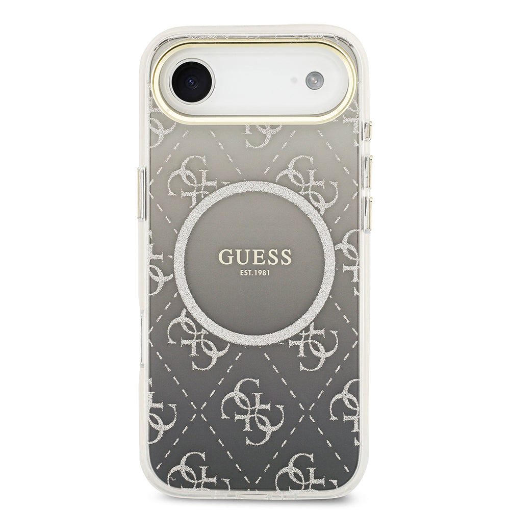 Guess iPhone 17 Air Orjinal Lisanslı M-safe Şarj Özellikli 4G Desenli Simli Silikon Kılıf