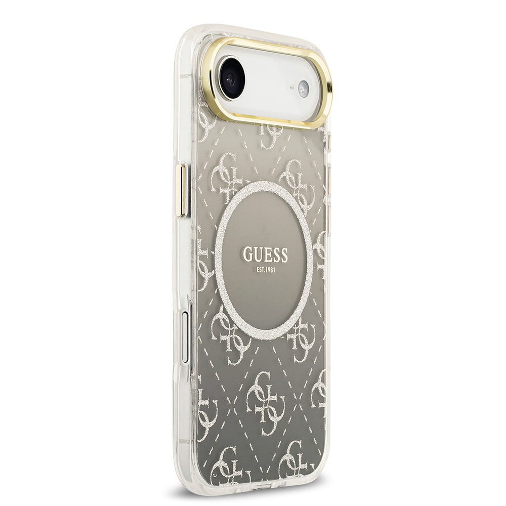 Guess iPhone 17 Air Orjinal Lisanslı M-safe Şarj Özellikli 4G Desenli Simli Silikon Kılıf