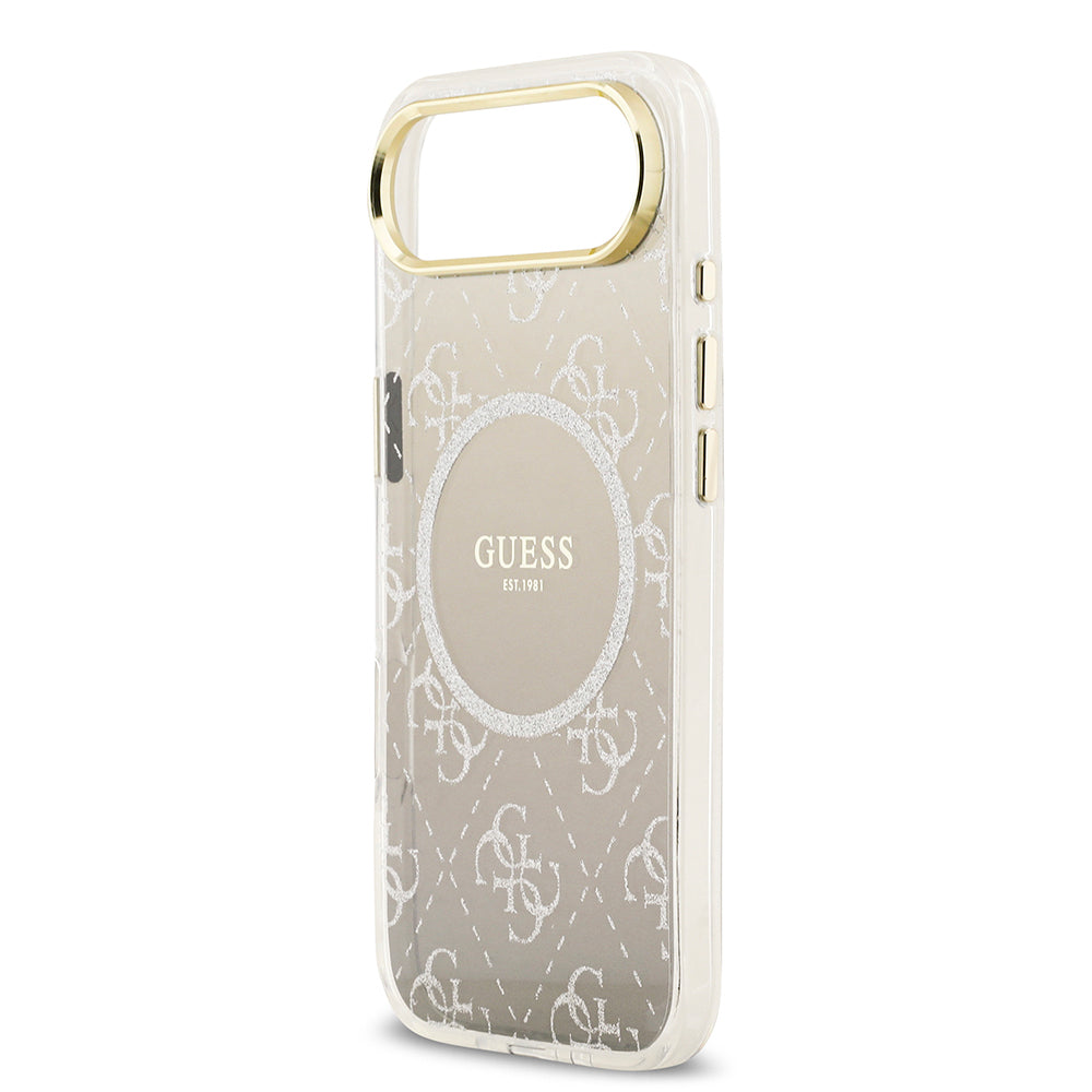 Guess iPhone 17 Air Orjinal Lisanslı M-safe Şarj Özellikli 4G Desenli Simli Silikon Kılıf