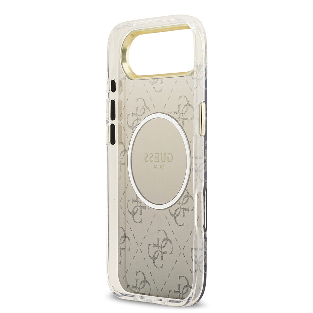 Guess iPhone 17 Air Orjinal Lisanslı M-safe Şarj Özellikli 4G Desenli Simli Silikon Kılıf