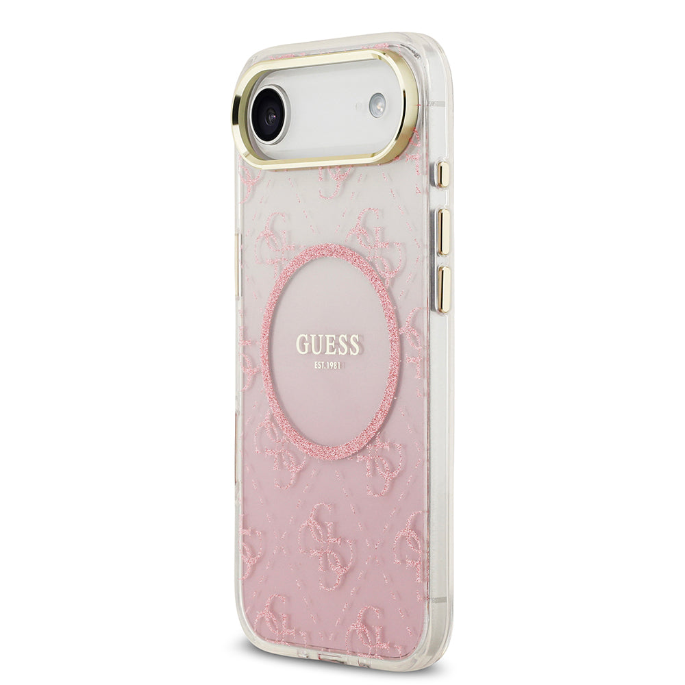 Guess iPhone 17 Air Orjinal Lisanslı M-safe Şarj Özellikli 4G Desenli Simli Silikon Kılıf