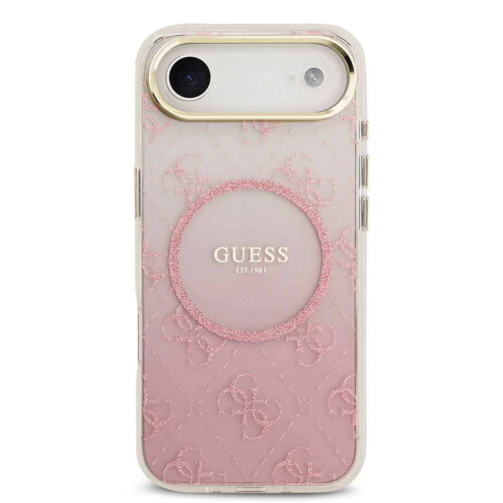 Guess iPhone 17 Air Orjinal Lisanslı M-safe Şarj Özellikli 4G Desenli Simli Silikon Kılıf