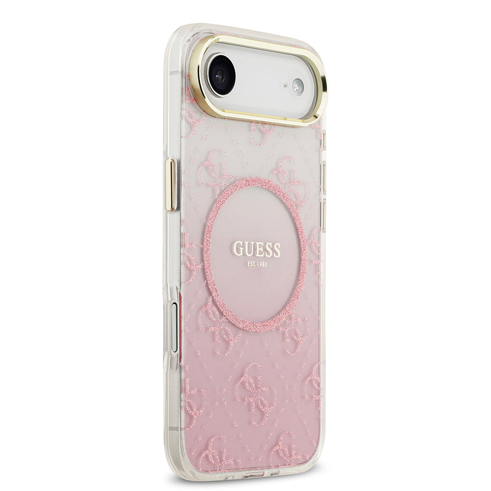 Guess iPhone 17 Air Orjinal Lisanslı M-safe Şarj Özellikli 4G Desenli Simli Silikon Kılıf