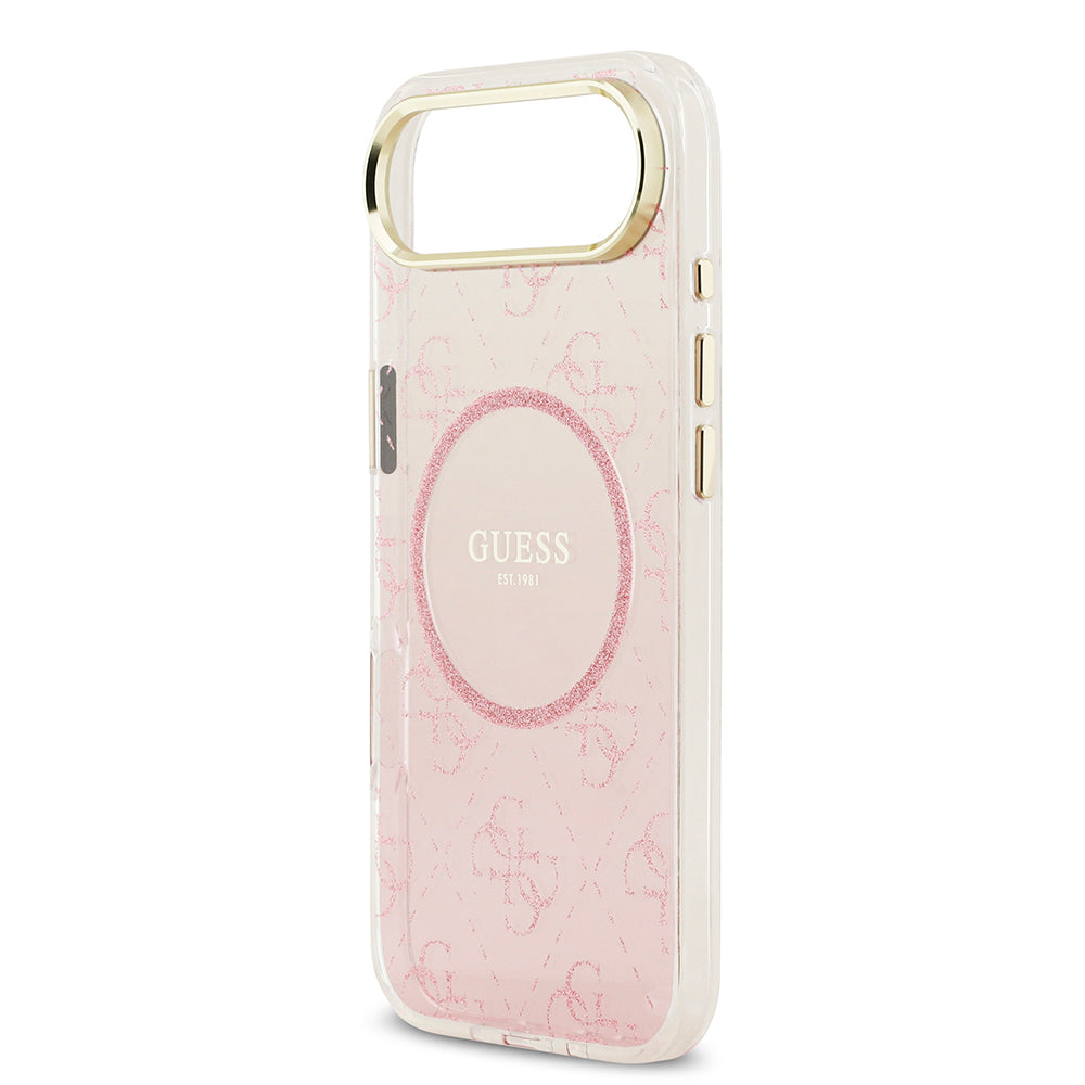 Guess iPhone 17 Air Orjinal Lisanslı M-safe Şarj Özellikli 4G Desenli Simli Silikon Kılıf