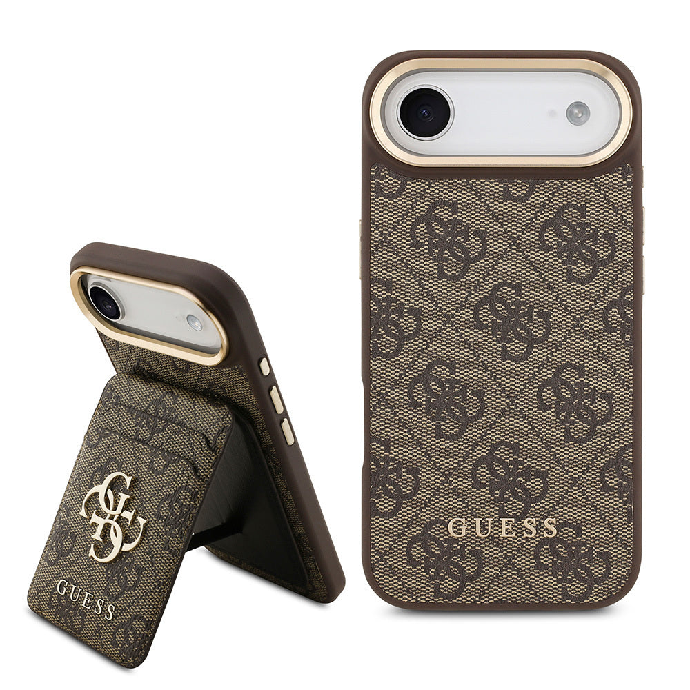 Guess iPhone 17 Air Orjinal Lisanslı M-safe Şarj Özellikli 4G Metal Büyük Logolu Kartlıklı Kılıf