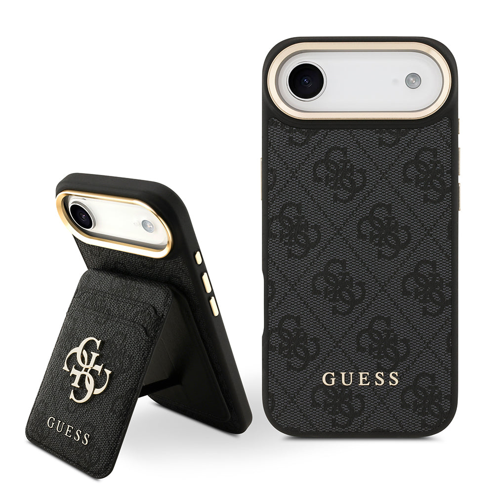 Guess iPhone 17 Air Orjinal Lisanslı M-safe Şarj Özellikli 4G Metal Büyük Logolu Kartlıklı Kılıf