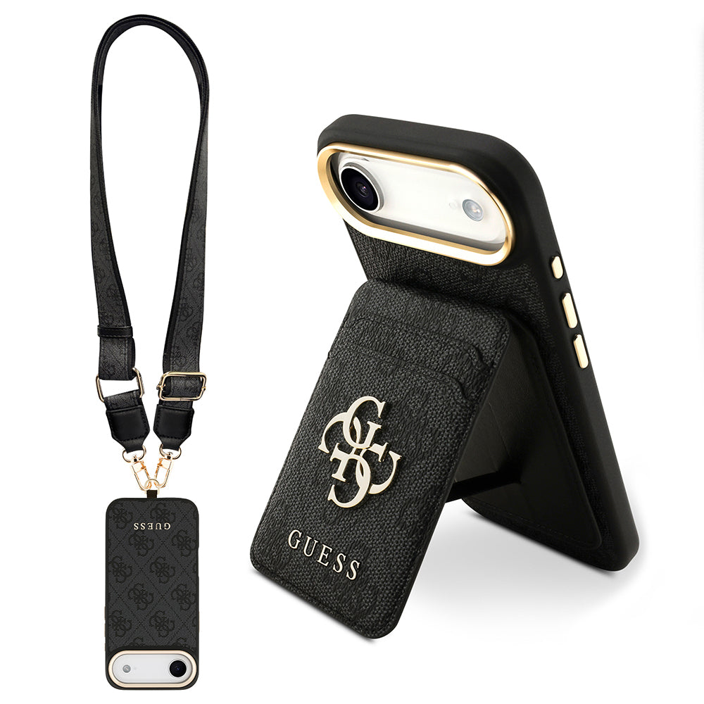 Guess iPhone 17 Air Orjinal Lisanslı M-safe Şarj Özellikli Askılı ve 4G Logo Kartlıklı Kılıf