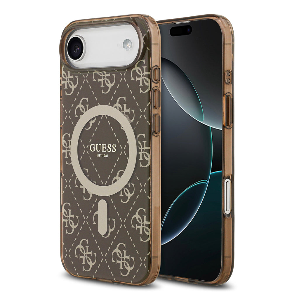 Guess iPhone 17 Air Orjinal Lisanslı M-safe Şarj Özellikli IML Baskılı Klasik Logolu 4G Desenli Kılıf