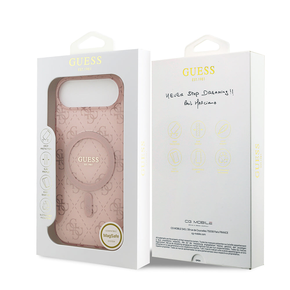 Guess iPhone 17 Air Orjinal Lisanslı M-safe Şarj Özellikli IML Baskılı Klasik Logolu 4G Desenli Kılıf