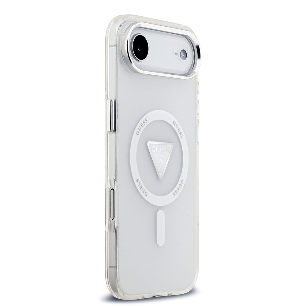 Guess iPhone 17 Air Orjinal Lisanslı M-safe Şarj Özellikli IML Baskılı Üçgen Logolu Metal Kamera Çerçeveli Kılıf