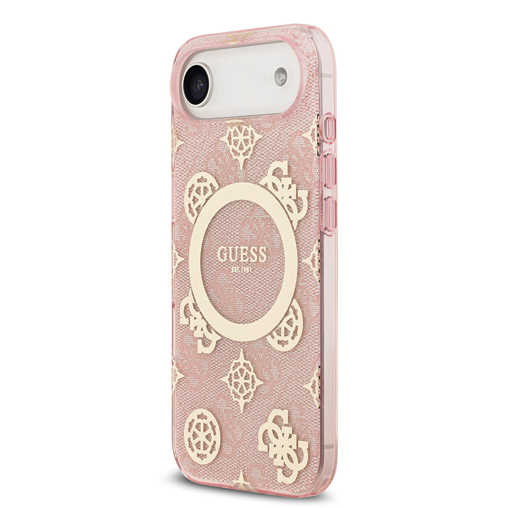 Guess iPhone 17 Air Orjinal Lisanslı M-safe Şarj Özellikli IML Peony ve 4G Desenli Klasik Logolu Kılıf