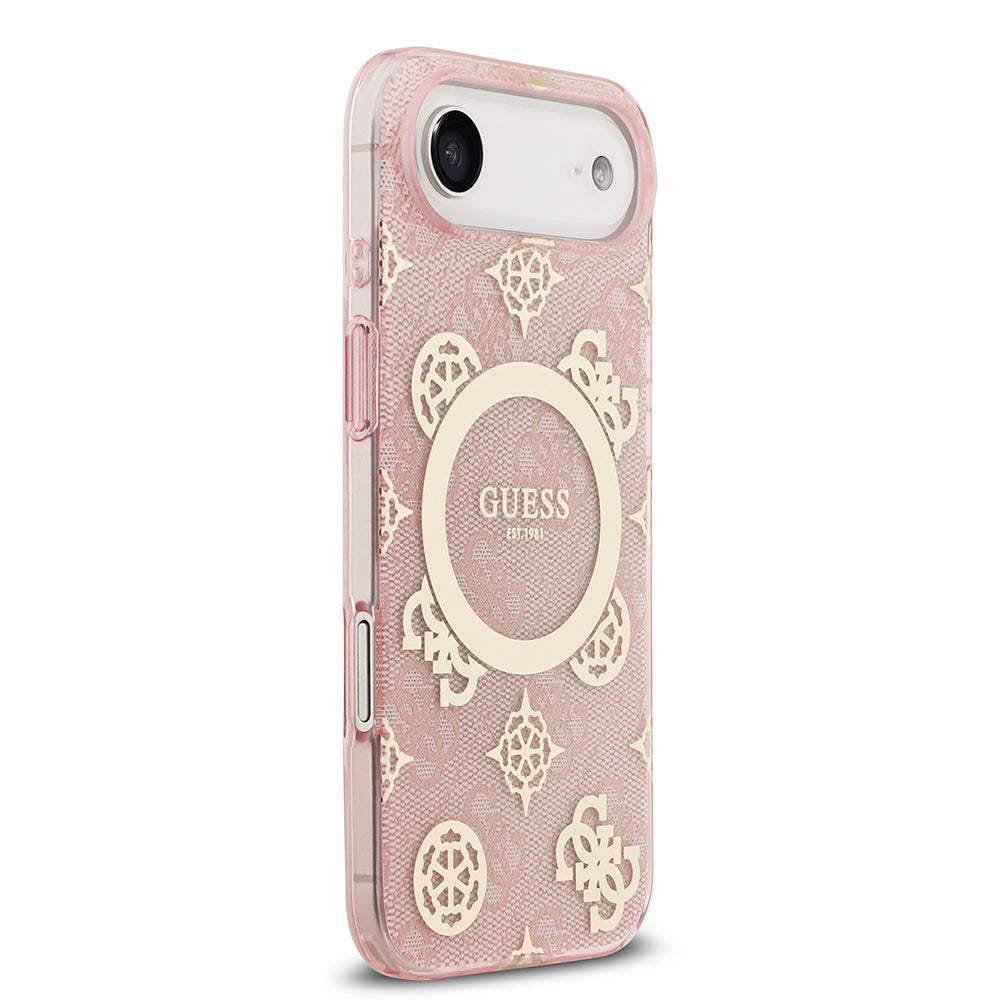 Guess iPhone 17 Air Orjinal Lisanslı M-safe Şarj Özellikli IML Peony ve 4G Desenli Klasik Logolu Kılıf