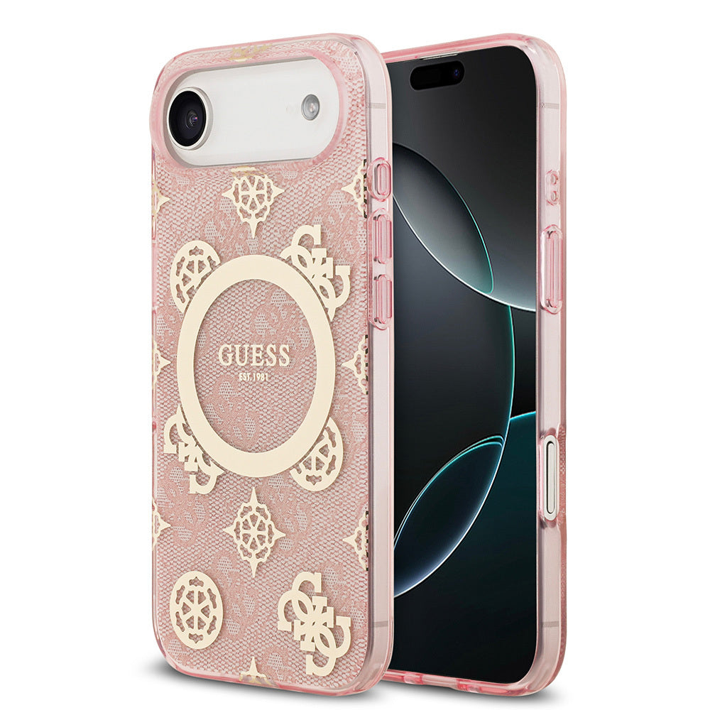 Guess iPhone 17 Air Orjinal Lisanslı M-safe Şarj Özellikli IML Peony ve 4G Desenli Klasik Logolu Kılıf