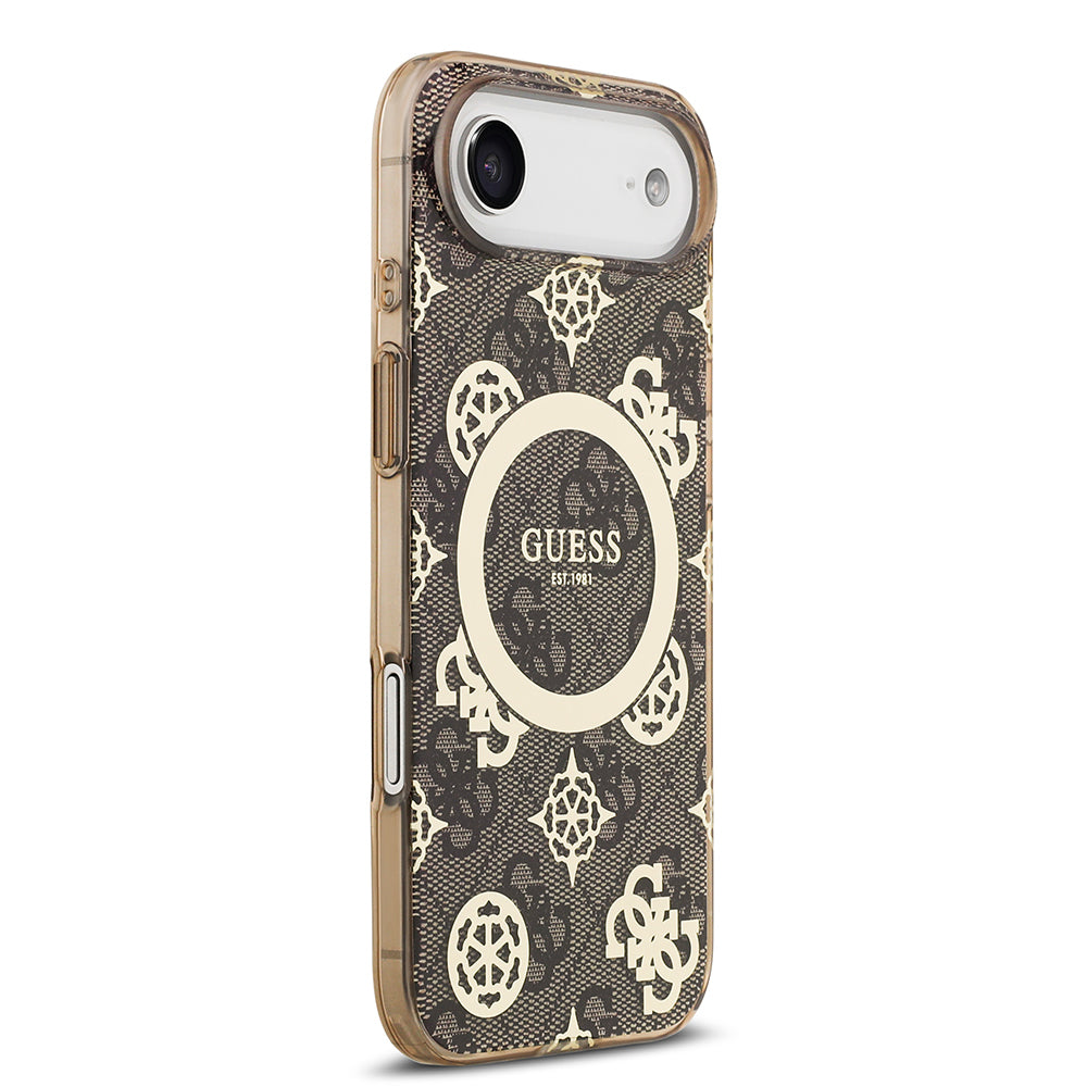 Guess iPhone 17 Air Orjinal Lisanslı M-safe Şarj Özellikli IML Peony ve 4G Desenli Klasik Logolu Kılıf