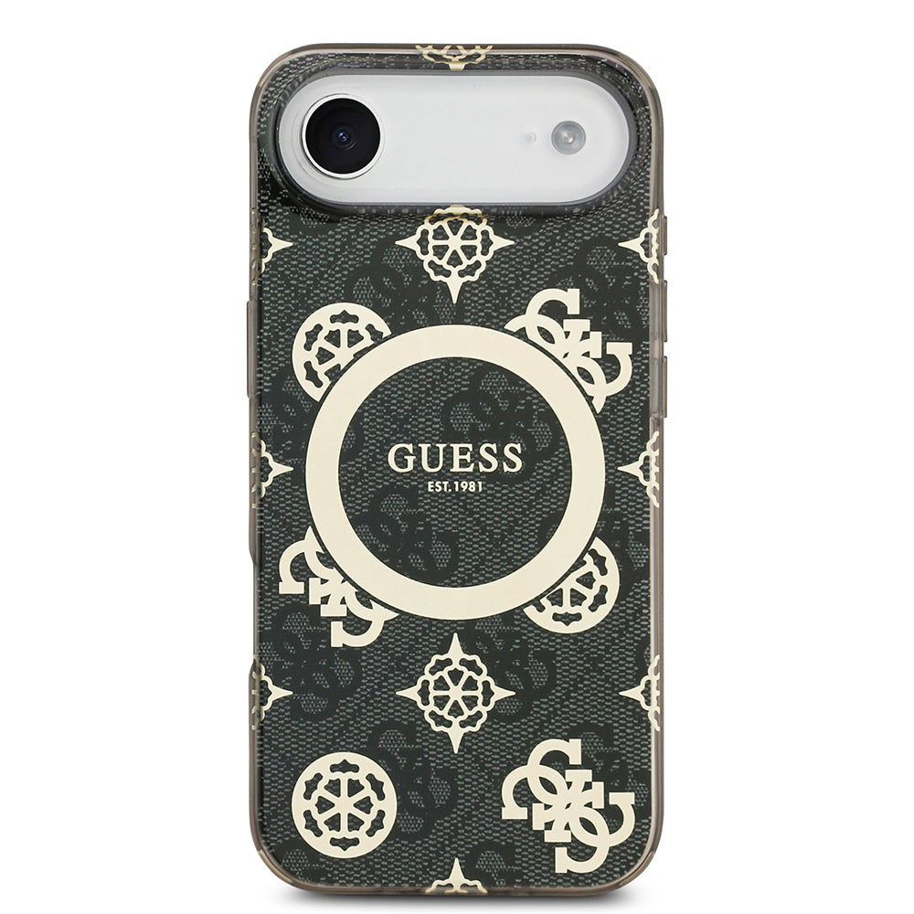 Guess iPhone 17 Air Orjinal Lisanslı M-safe Şarj Özellikli IML Peony ve 4G Desenli Klasik Logolu Kılıf