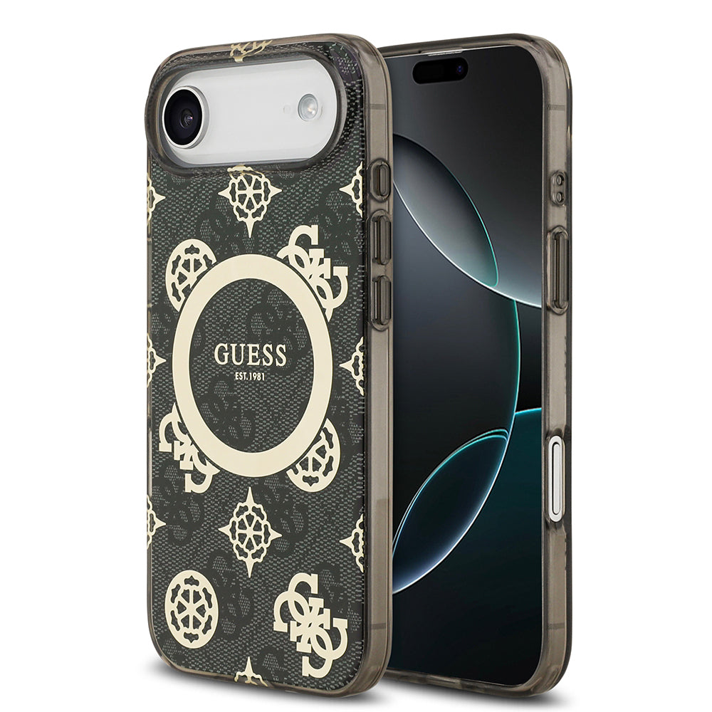 Guess iPhone 17 Air Orjinal Lisanslı M-safe Şarj Özellikli IML Peony ve 4G Desenli Klasik Logolu Kılıf