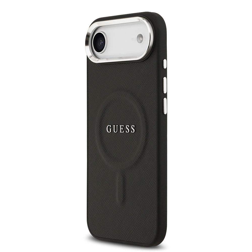 Guess iPhone 17 Air Orjinal Lisanslı M-safe Şarj Özellikli Klasik Yazı Logolu PU Deri Kılıf