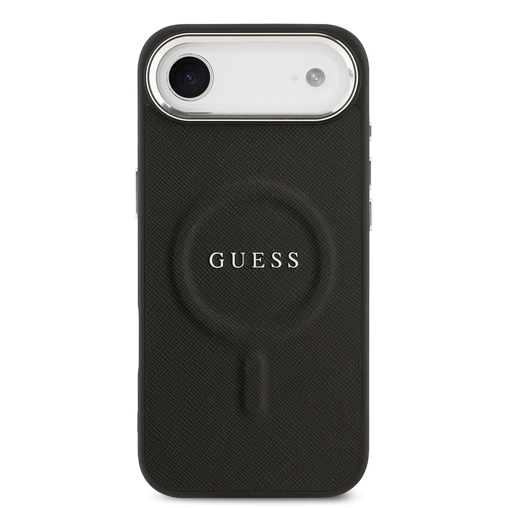 Guess iPhone 17 Air Orjinal Lisanslı M-safe Şarj Özellikli Klasik Yazı Logolu PU Deri Kılıf