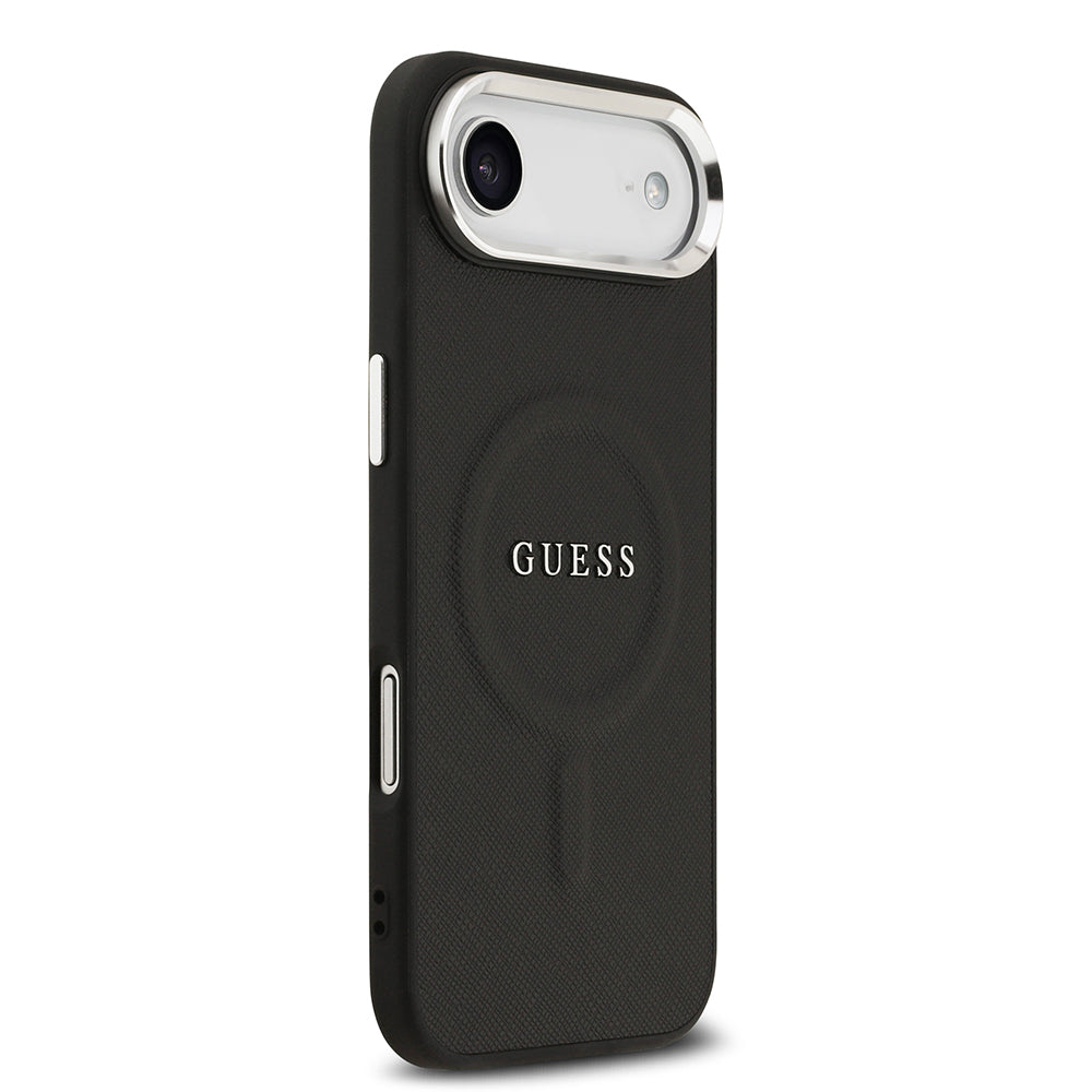 Guess iPhone 17 Air Orjinal Lisanslı M-safe Şarj Özellikli Klasik Yazı Logolu PU Deri Kılıf